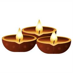Diwali Decoration Premium Diwali Diya Transparent Sticker